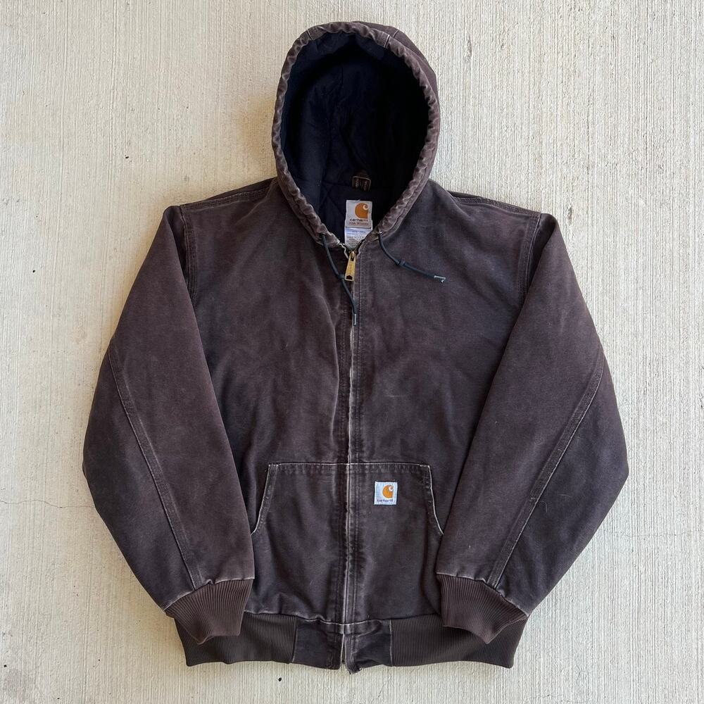 Carhartt WOMENS WJ130 DKB brown hooded work wear jacket